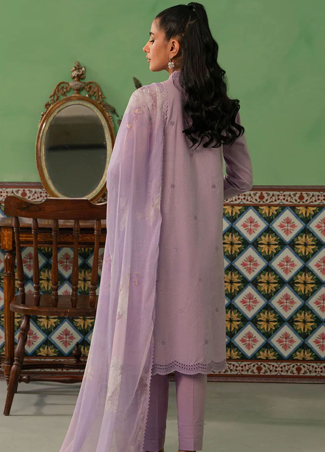 Mahiri by Cross Stitch Embroidered Lawn Suits Unstitched 3 Piece CS24M D-07 Lilac Haze - Summer Collection