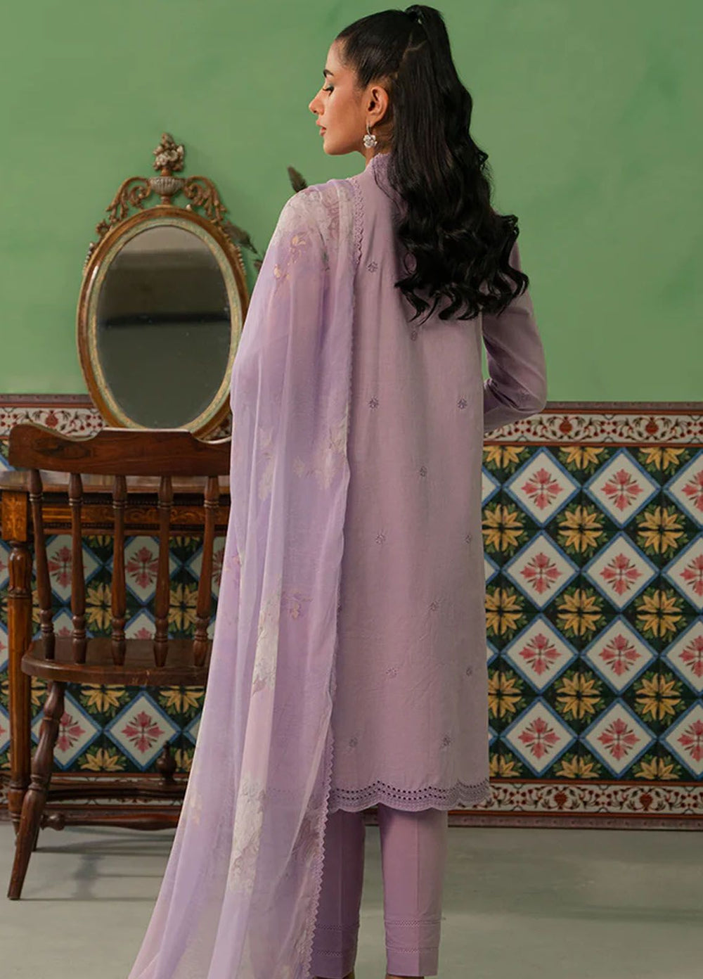 Mahiri by Cross Stitch Embroidered Lawn Suits Unstitched 3 Piece CS24M D-07 Lilac Haze - Summer Collection