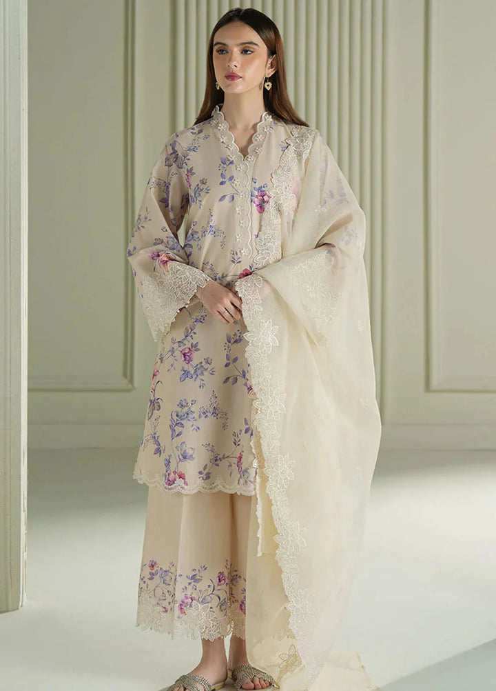 Mahiri by Cross Stitch Embroidered Lawn Suits Unstitched 3 Piece CS25ML Blooming Sand - Summer Collection