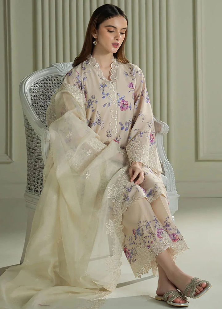 Mahiri by Cross Stitch Embroidered Lawn Suits Unstitched 3 Piece CS25ML Blooming Sand - Summer Collection
