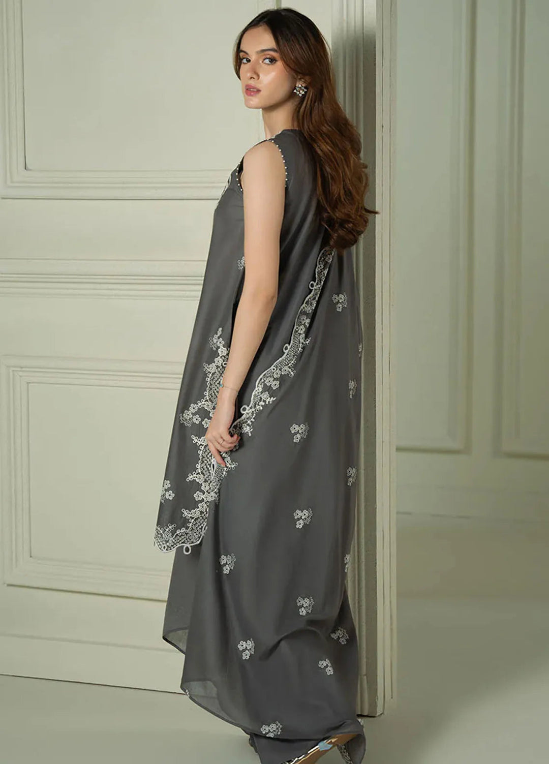 Mahiri by Cross Stitch Embroidered Lawn Suits Unstitched 3 Piece CS25ML Floral Ash - Summer Collection