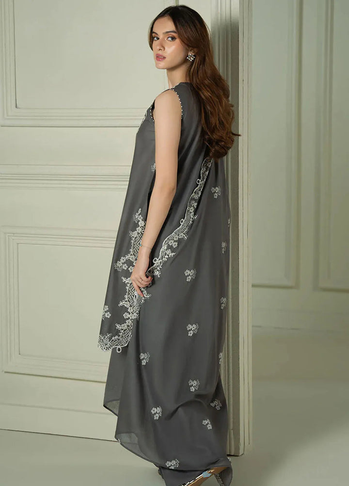 Mahiri by Cross Stitch Embroidered Lawn Suits Unstitched 3 Piece CS25ML Floral Ash - Summer Collection