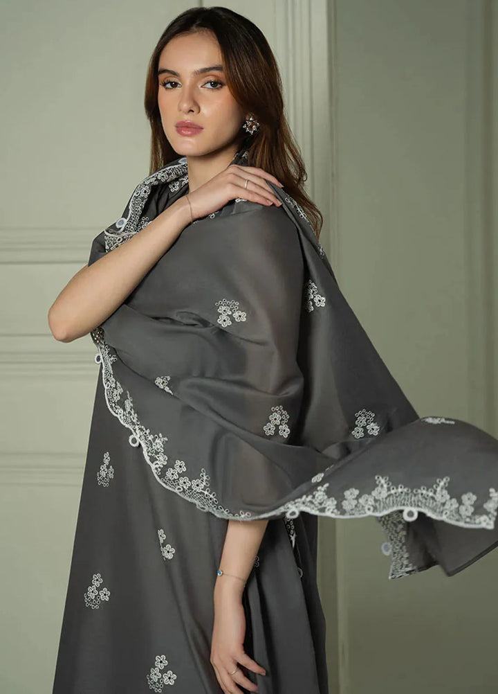 Mahiri by Cross Stitch Embroidered Lawn Suits Unstitched 3 Piece CS25ML Floral Ash - Summer Collection