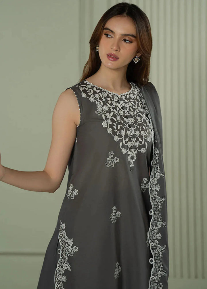 Mahiri by Cross Stitch Embroidered Lawn Suits Unstitched 3 Piece CS25ML Floral Ash - Summer Collection