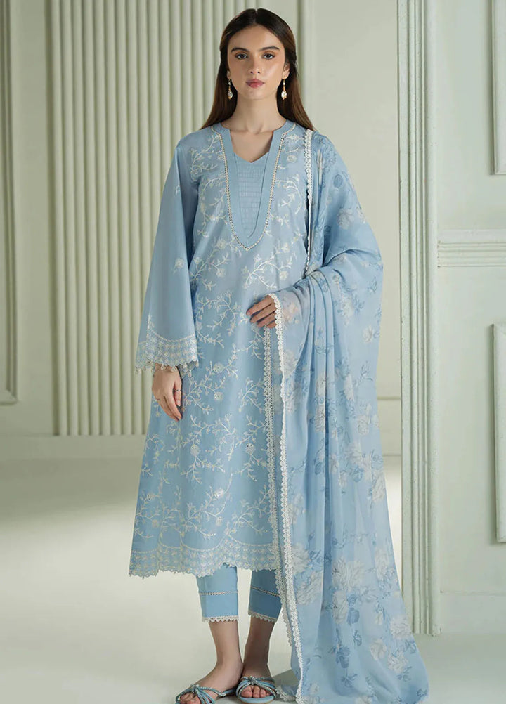 Mahiri by Cross Stitch Embroidered Lawn Suits Unstitched 3 Piece CS25ML Lavender Blue - Summer Collection