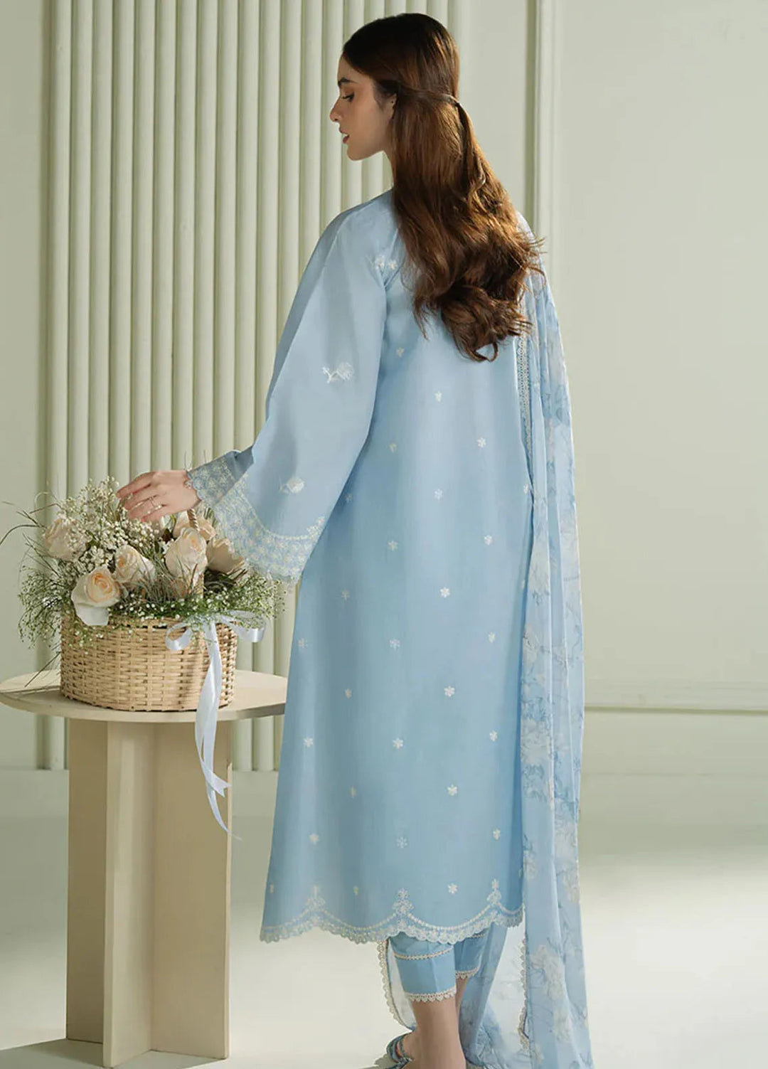 Mahiri by Cross Stitch Embroidered Lawn Suits Unstitched 3 Piece CS25ML Lavender Blue - Summer Collection