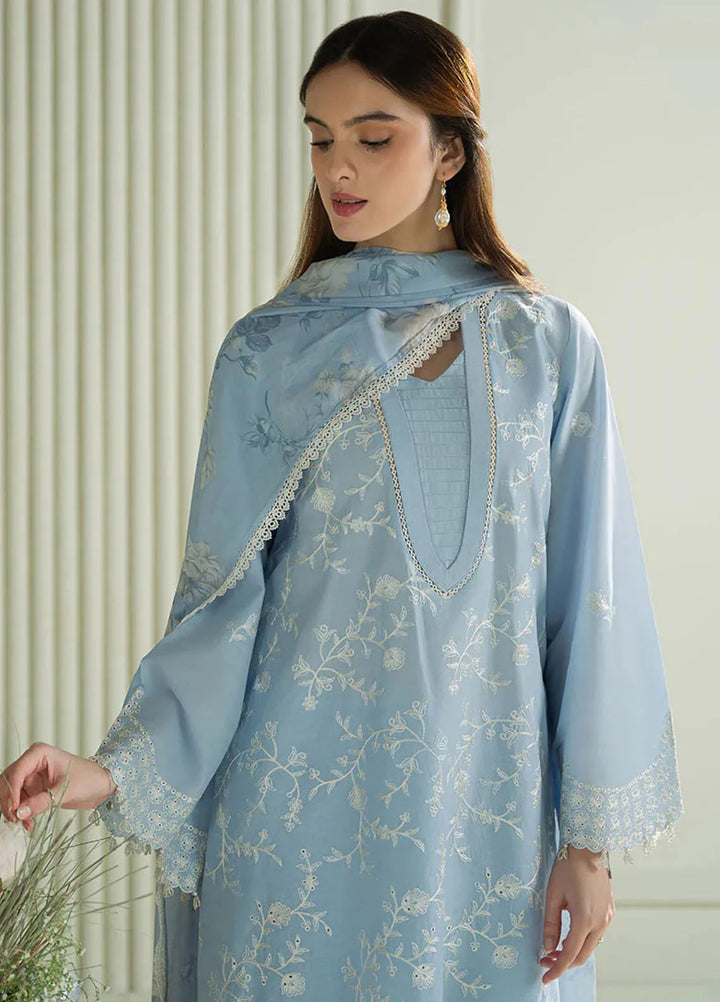 Mahiri by Cross Stitch Embroidered Lawn Suits Unstitched 3 Piece CS25ML Lavender Blue - Summer Collection