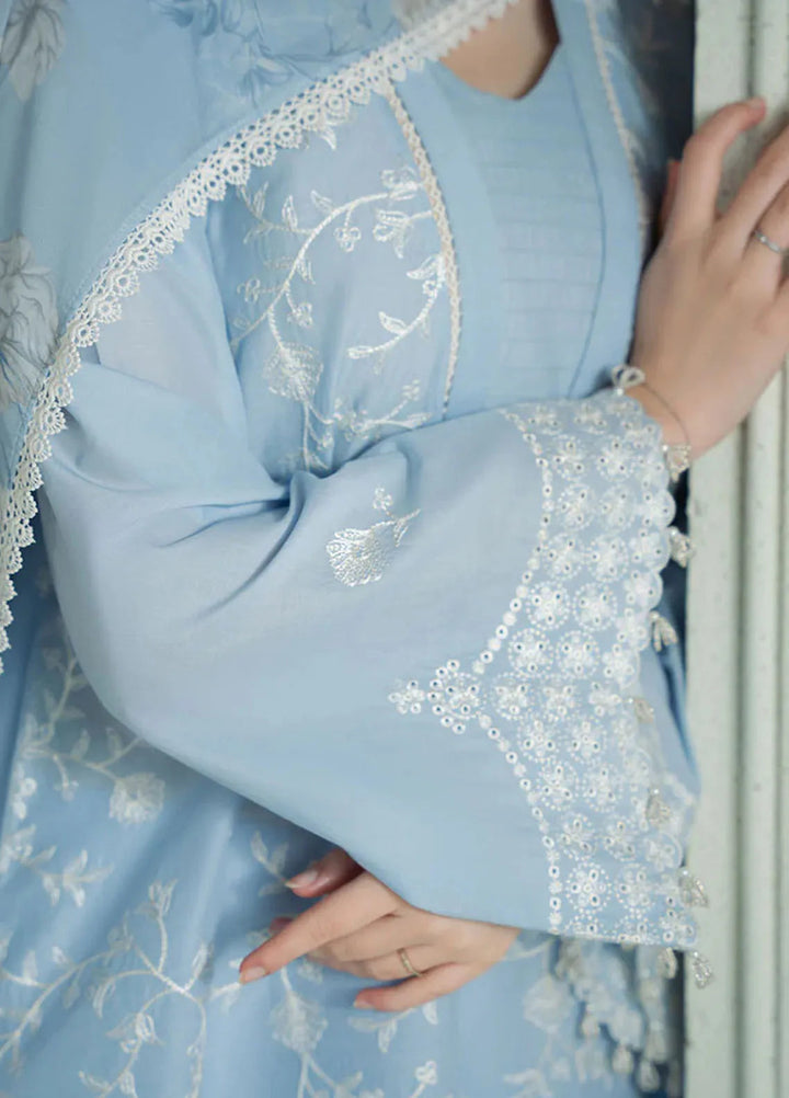 Mahiri by Cross Stitch Embroidered Lawn Suits Unstitched 3 Piece CS25ML Lavender Blue - Summer Collection