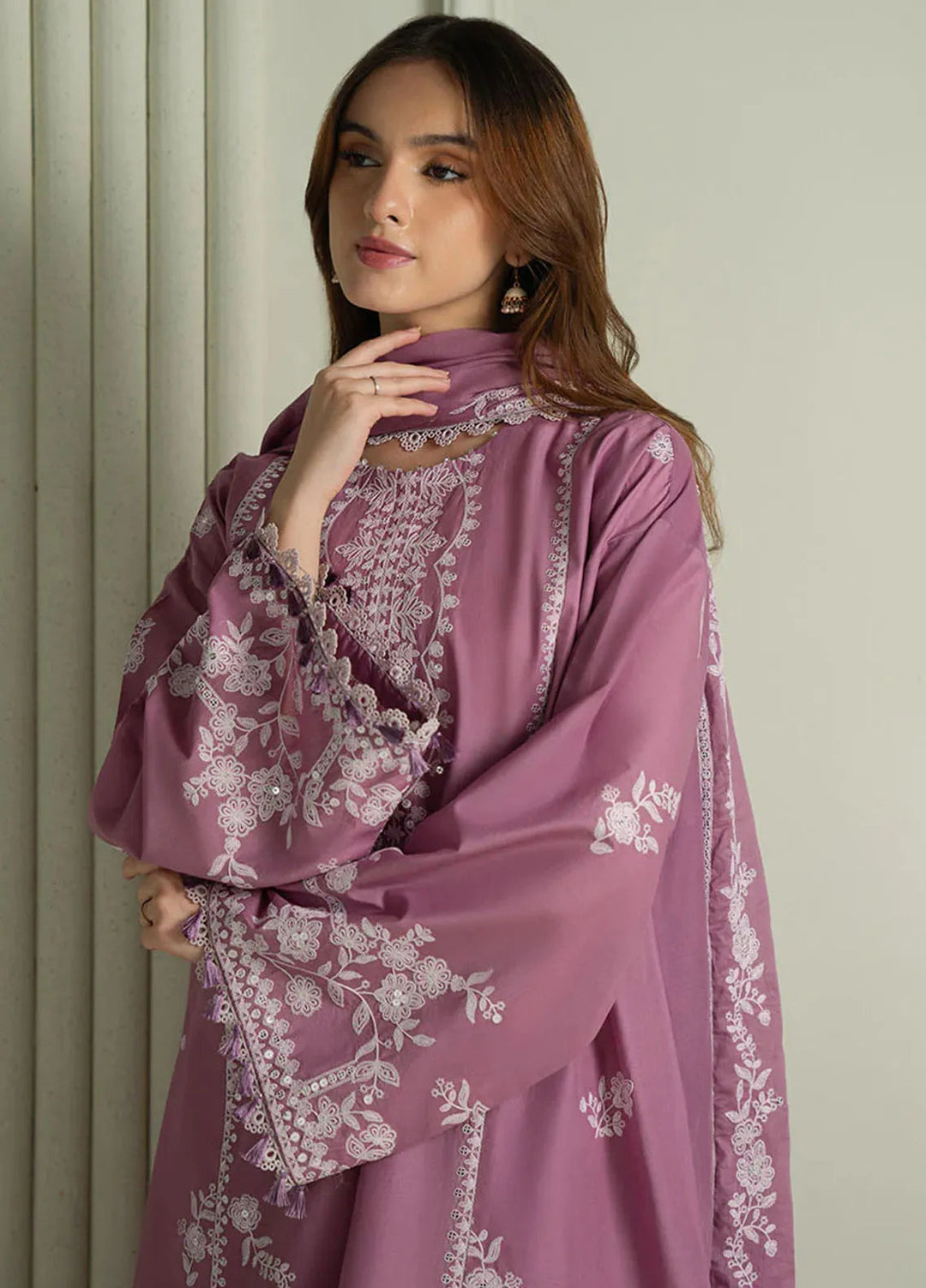 Mahiri by Cross Stitch Embroidered Lawn Suits Unstitched 3 Piece CS25ML Orchid Glaze - Summer Collection