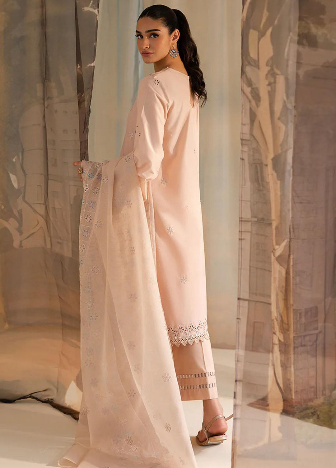 Mahiri By Cross Stitch Embroidered Lawn Suits Unstitched 3 Piece CS23M-V4 Adobe Rose - Summer Collection