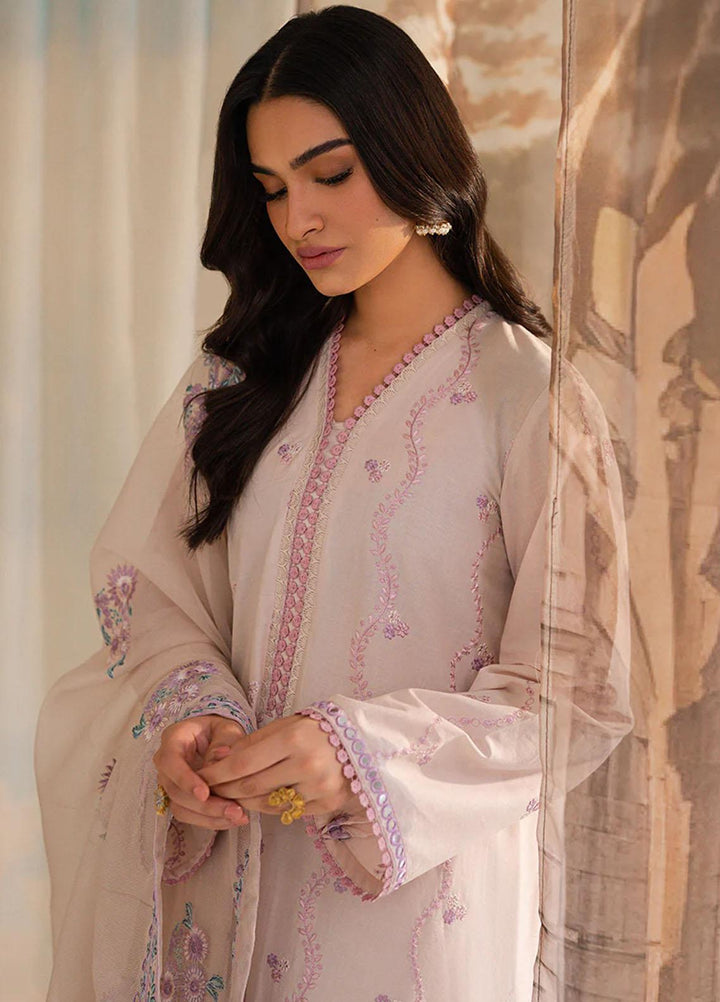 Mahiri By Cross Stitch Embroidered Lawn Suits Unstitched 3 Piece CS23M-V4 Hushed Violet - Summer Collection
