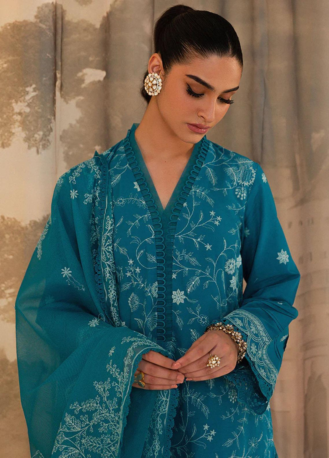 Mahiri By Cross Stitch Embroidered Lawn Suits Unstitched 3 Piece CS23M-V4 Beryl Bliss - Summer Collection