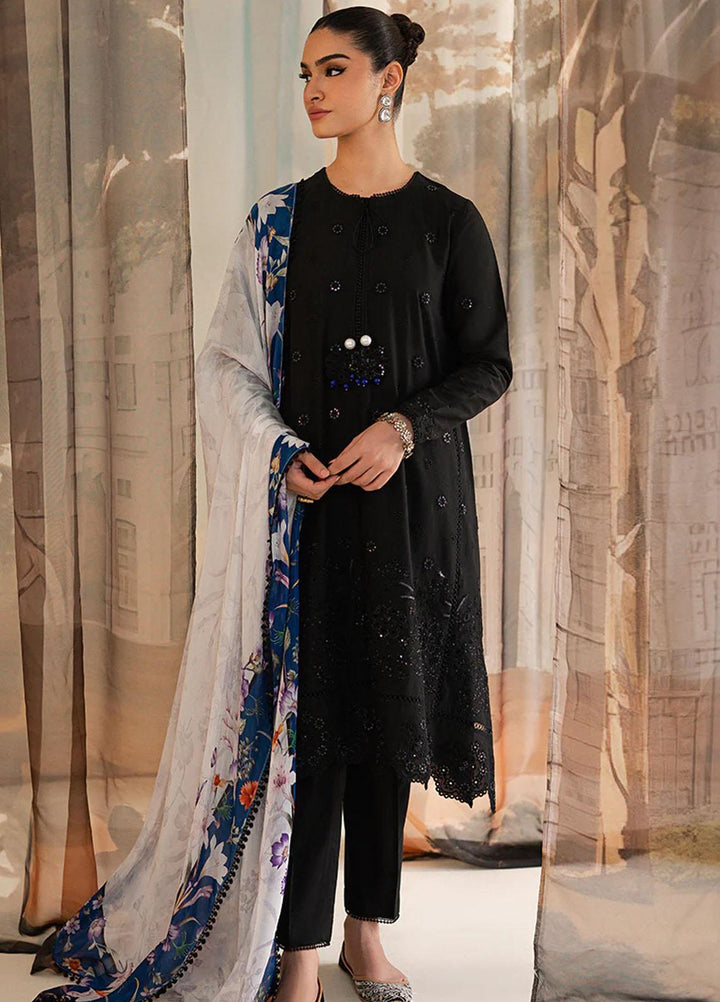 Mahiri By Cross Stitch Embroidered Lawn Suits Unstitched 3 Piece CS23M-V4 Dark Floret - Summer Collection