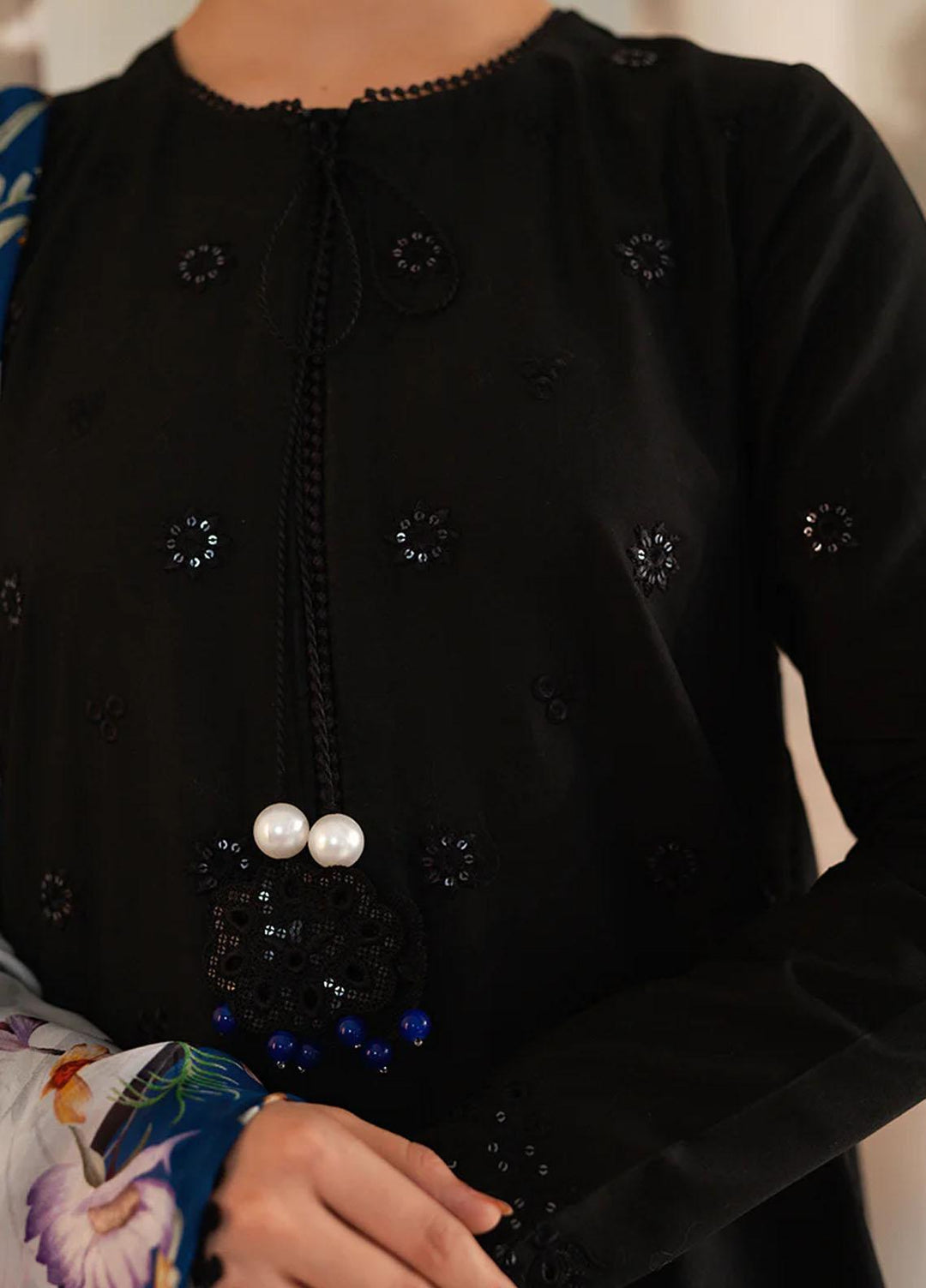 Mahiri By Cross Stitch Embroidered Lawn Suits Unstitched 3 Piece CS23M-V4 Dark Floret - Summer Collection