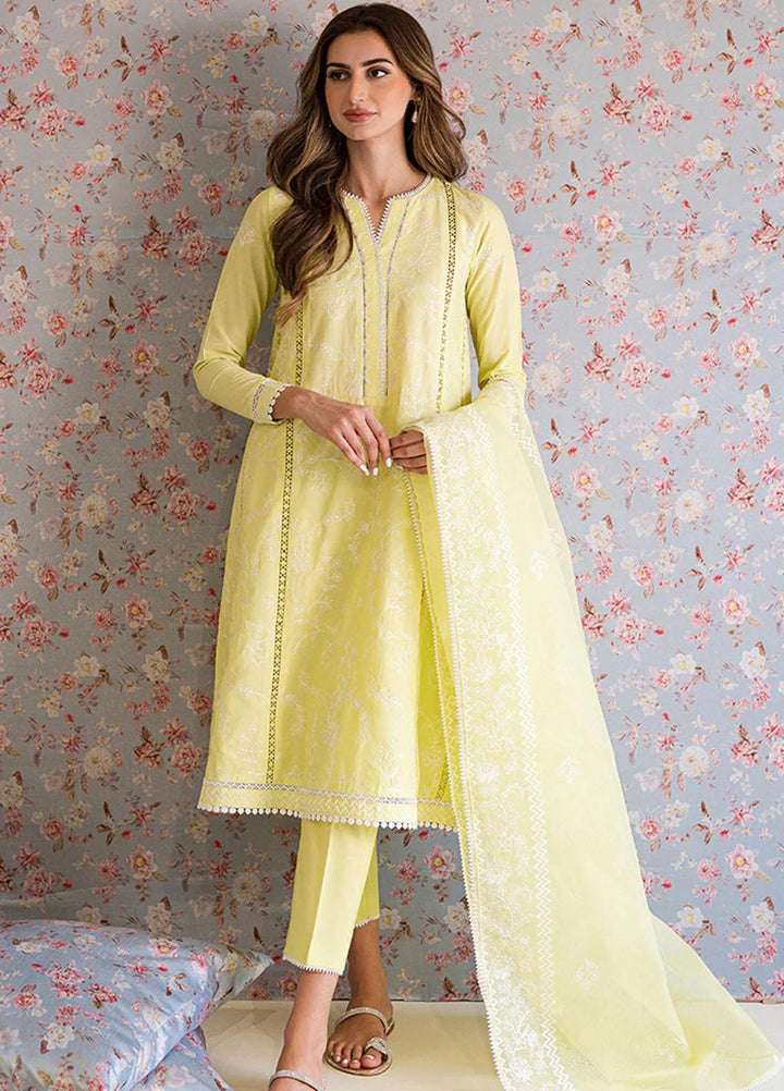 Mahiri By Cross Stitch Embroidered Lawn Suits Unstitched 3 Piece CS23M-V5 D-01 Calla Green - Summer Collection