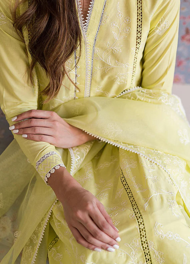 Mahiri By Cross Stitch Embroidered Lawn Suits Unstitched 3 Piece CS23M-V5 D-01 Calla Green - Summer Collection