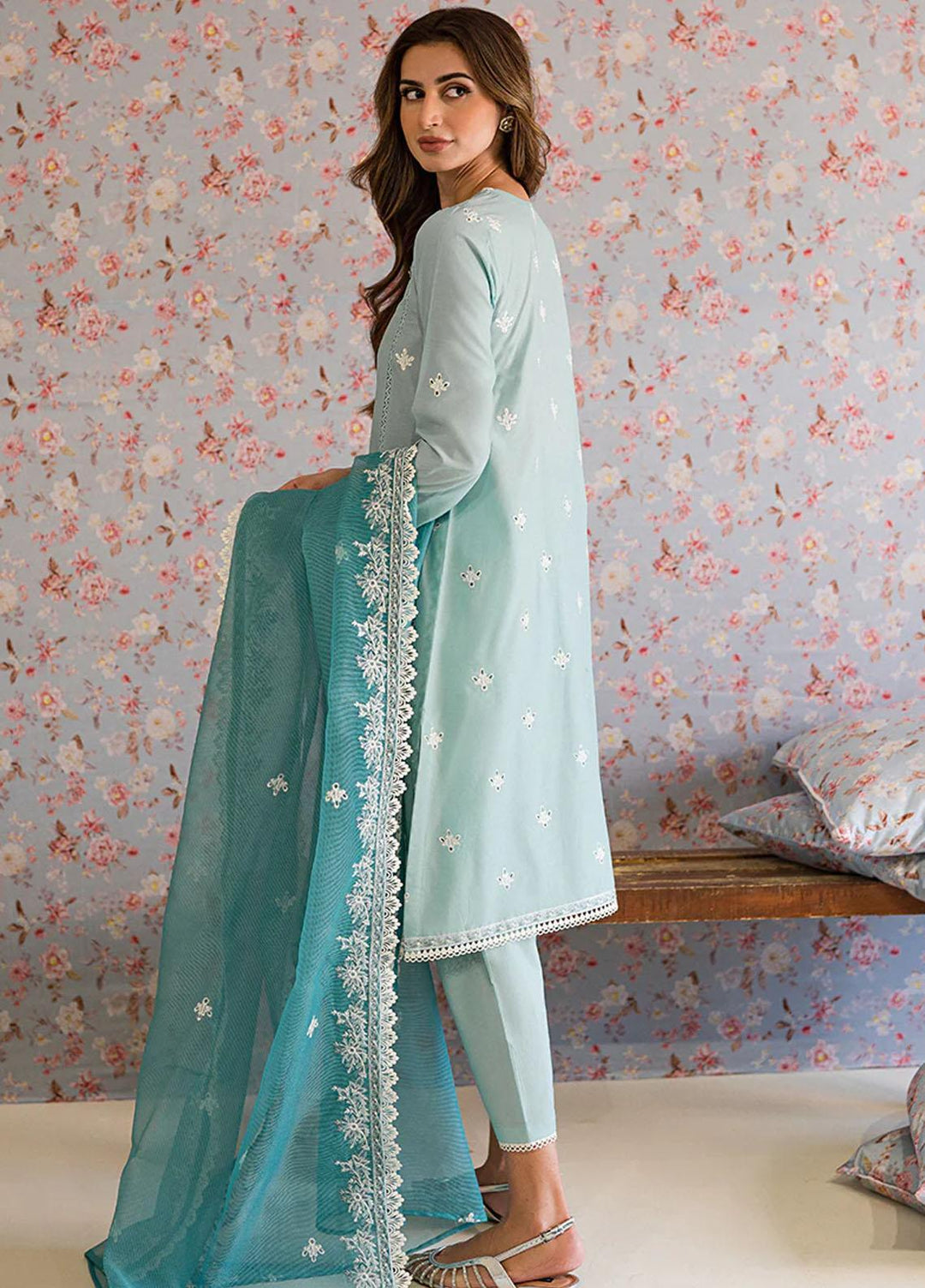 Mahiri By Cross Stitch Embroidered Lawn Suits Unstitched 3 Piece CS23M-V5 D-02 Corsican Pearl - Summer Collection