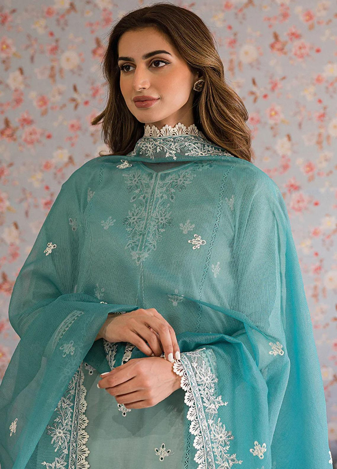 Mahiri By Cross Stitch Embroidered Lawn Suits Unstitched 3 Piece CS23M-V5 D-02 Corsican Pearl - Summer Collection