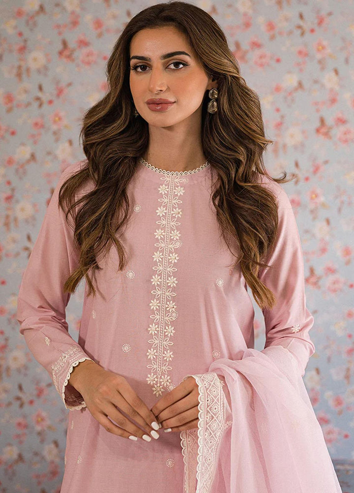 Mahiri By Cross Stitch Embroidered Lawn Suits Unstitched 3 Piece CS23M-V5 D-03 Icy Pink - Summer Collection