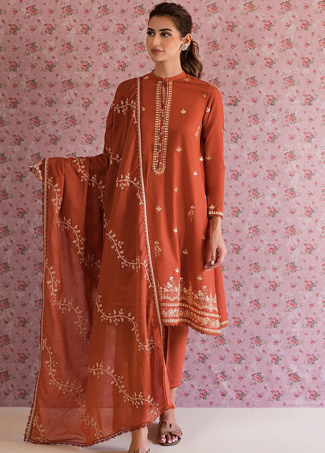 Mahiri By Cross Stitch Embroidered Lawn Suits Unstitched 3 Piece CS23M-V5 D-04 Misty Mellow - Summer Collection