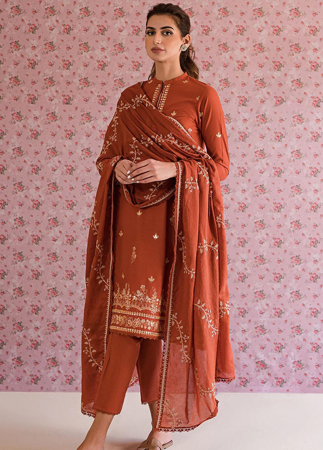 Mahiri By Cross Stitch Embroidered Lawn Suits Unstitched 3 Piece CS23M-V5 D-04 Misty Mellow - Summer Collection