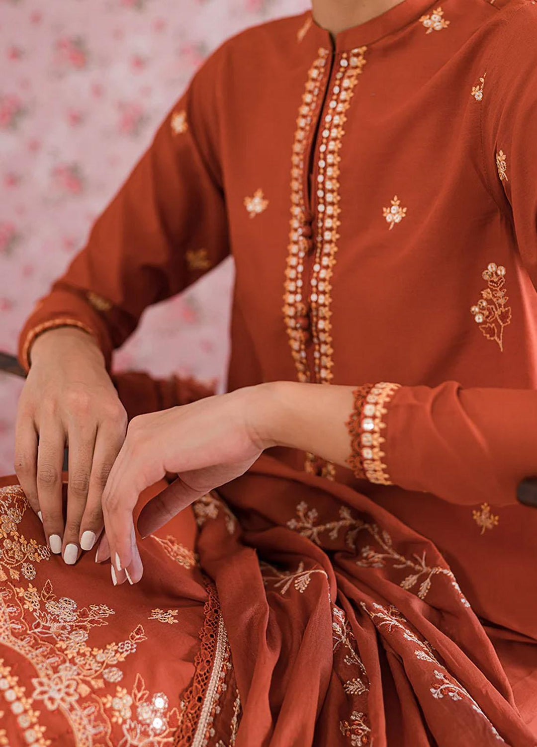 Mahiri By Cross Stitch Embroidered Lawn Suits Unstitched 3 Piece CS23M-V5 D-04 Misty Mellow - Summer Collection