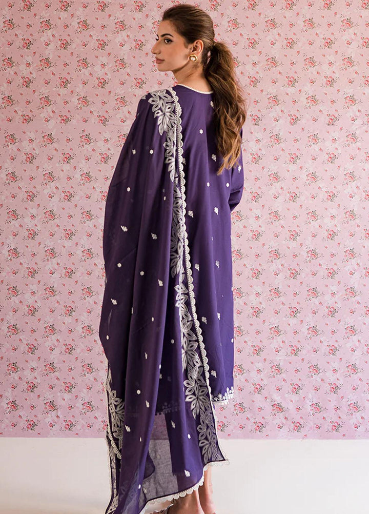 Mahiri By Cross Stitch Embroidered Lawn Suits Unstitched 3 Piece CS23M-V5 D-05 Parachute Purple - Summer Collection