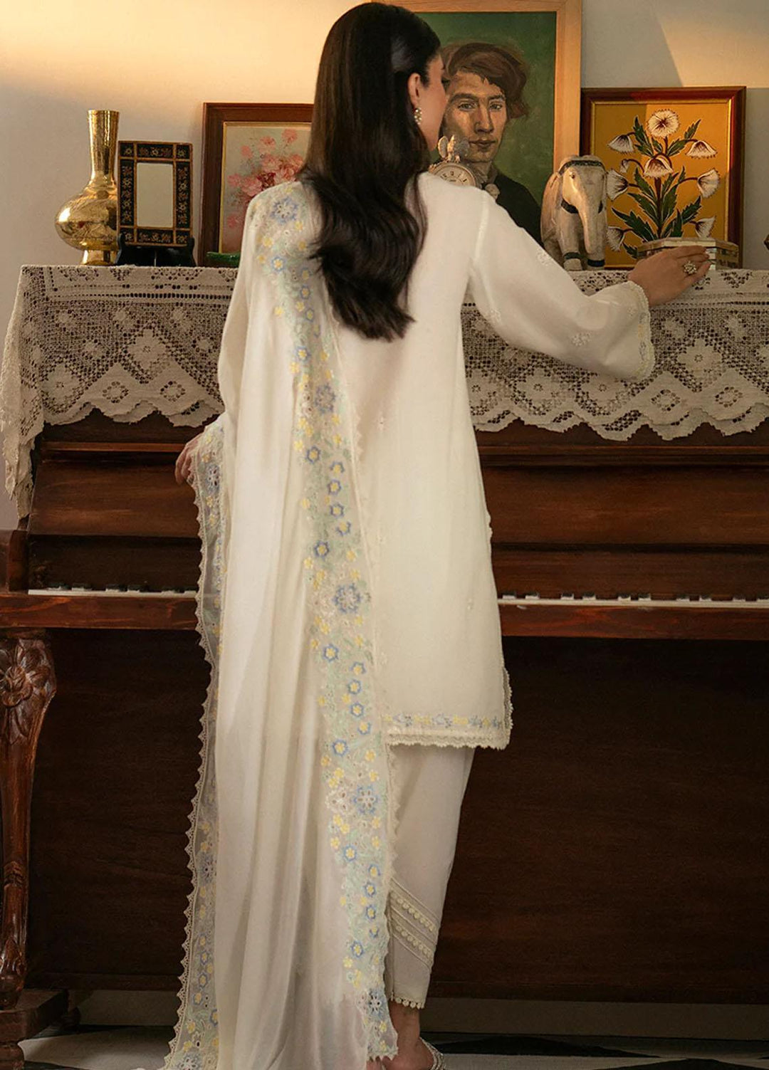 Mahiri By Cross Stitch Embroidered Cambric Suits Unstitched 3 Piece CS23M-V6 D-03 Grizzled Pearl - Festive Collection