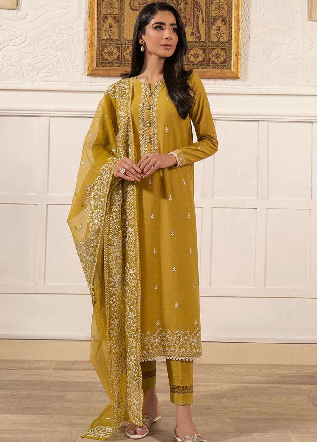 Mahiri By Cross Stitch Embroidered Cambric Suits Unstitched 3 Piece CS23M-V6 D-04 Vibrant Fiona - Festive Collection