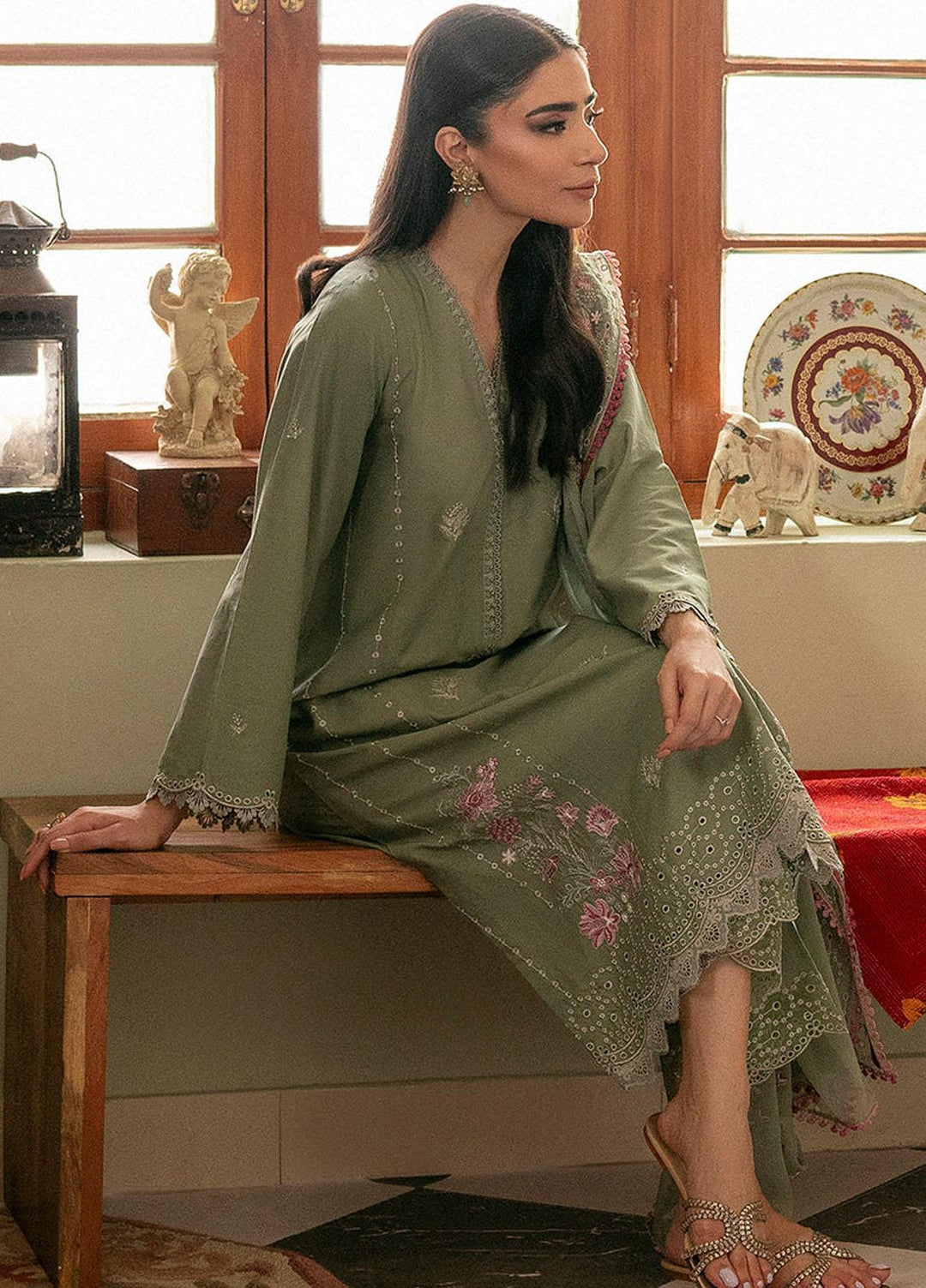 Mahiri By Cross Stitch Embroidered Cambric Suits Unstitched 3 Piece CS23M-V6 D-05 Ethereal Smoke - Festive Collection