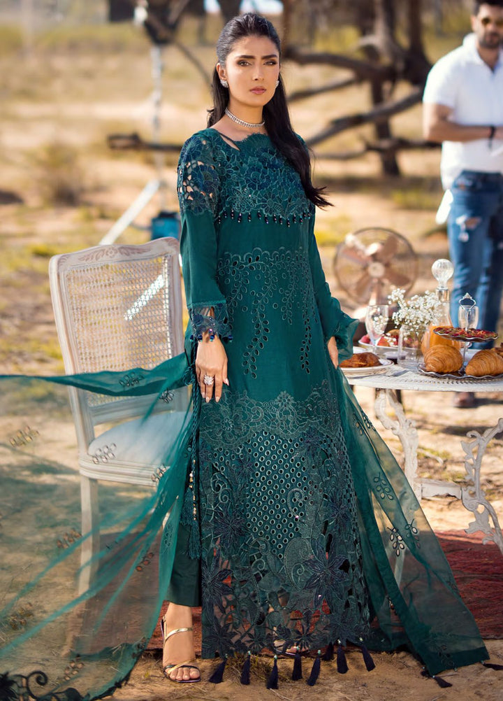Mahiymaan By Al Zohaib Embroidered Lawn Suits Unstitched 3 Piece MAH24LL M-02 Evergreen Enchantment - Luxury Collection