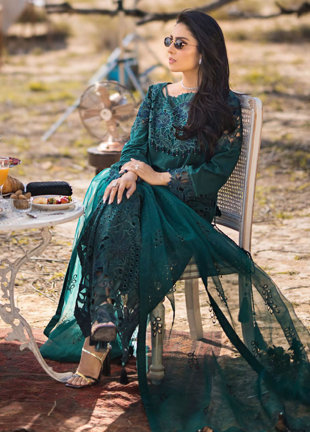 Mahiymaan By Al Zohaib Embroidered Lawn Suits Unstitched 3 Piece MAH24LL M-02 Evergreen Enchantment - Luxury Collection