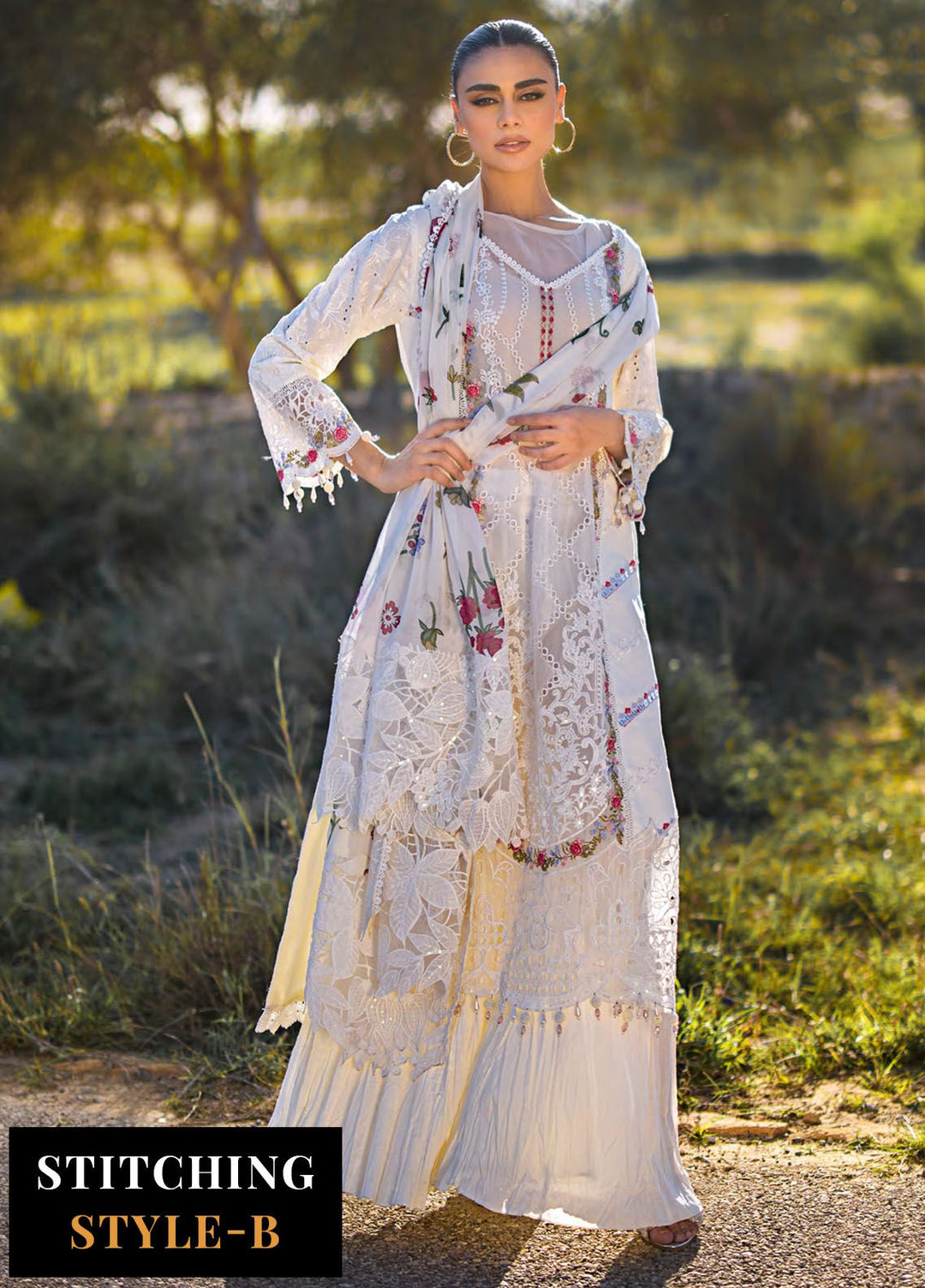 Mahiymaan By Al Zohaib Embroidered Lawn Suits Unstitched 3 Piece MAH24LL M-03 Pristine Flair - Luxury Collection