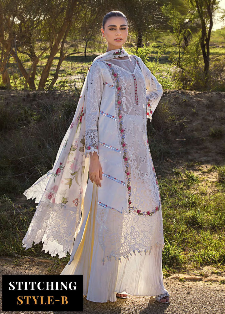 Mahiymaan By Al Zohaib Embroidered Lawn Suits Unstitched 3 Piece MAH24LL M-03 Pristine Flair - Luxury Collection