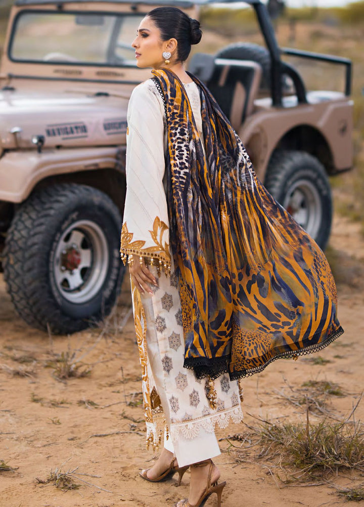 Mahiymaan By Al Zohaib Embroidered Lawn Suits Unstitched 3 Piece MAH24LL M-05 Safri Splendour - Luxury Collection