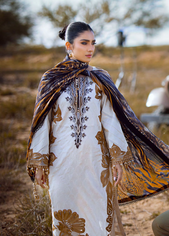 Mahiymaan By Al Zohaib Embroidered Lawn Suits Unstitched 3 Piece MAH24LL M-05 Safri Splendour - Luxury Collection