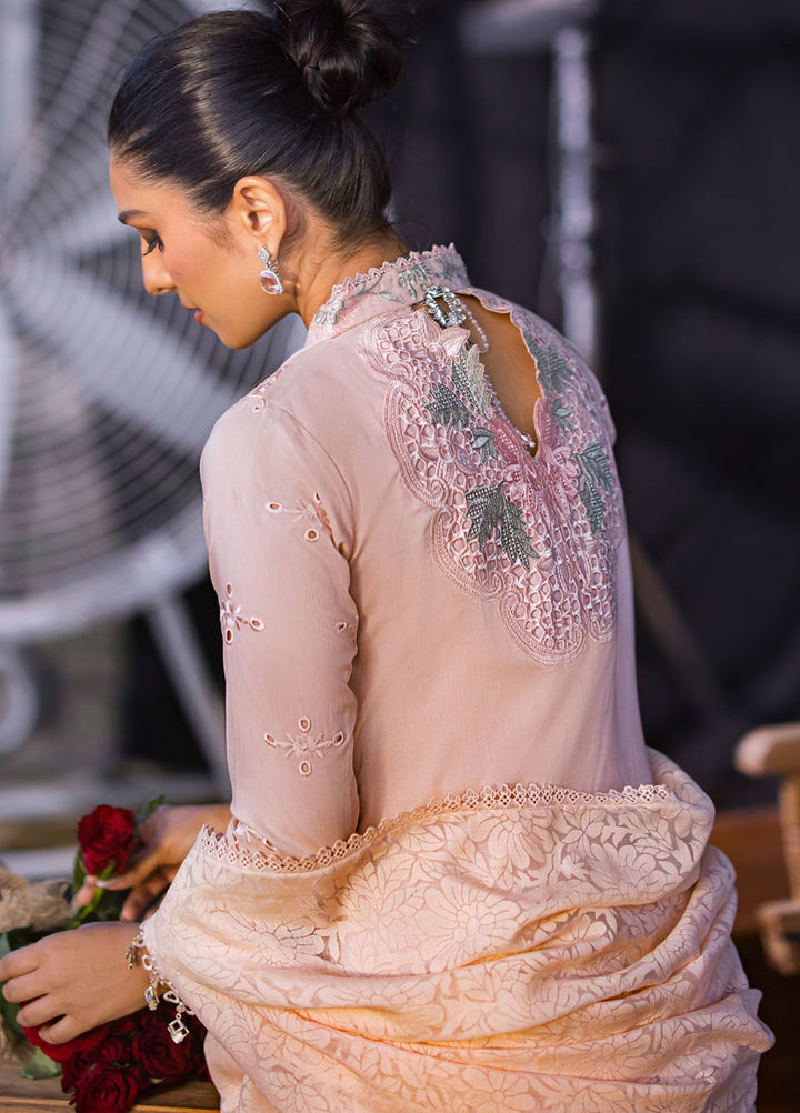 Mahiymaan By Al Zohaib Embroidered Lawn Suits Unstitched 3 Piece MAH24LL M-07 Rose Gold - Luxury Collection