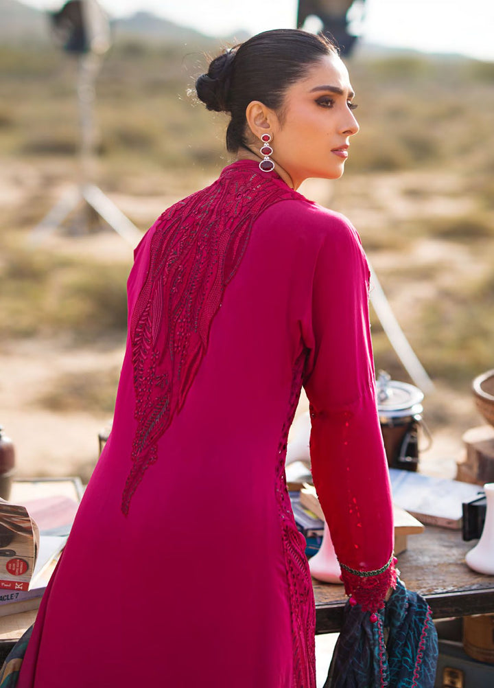 Mahiymaan By Al Zohaib Embroidered Lawn Suits Unstitched 3 Piece MAH24LL M-08 Eqal Raspherry - Luxury Collection