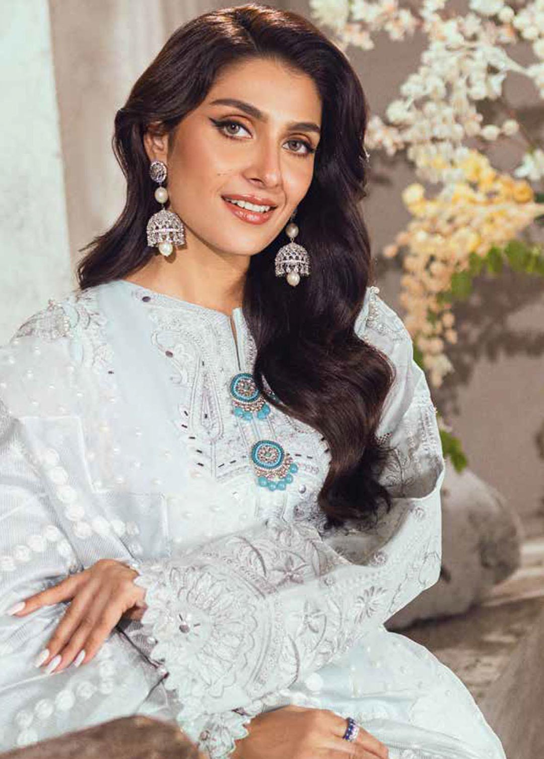 Mahiymaan by Al Zohaib Embroidered Lawn Suits Unstitched 3 Piece MAH23L M01 BLOSSOM ELEGANCE - Summer Collection