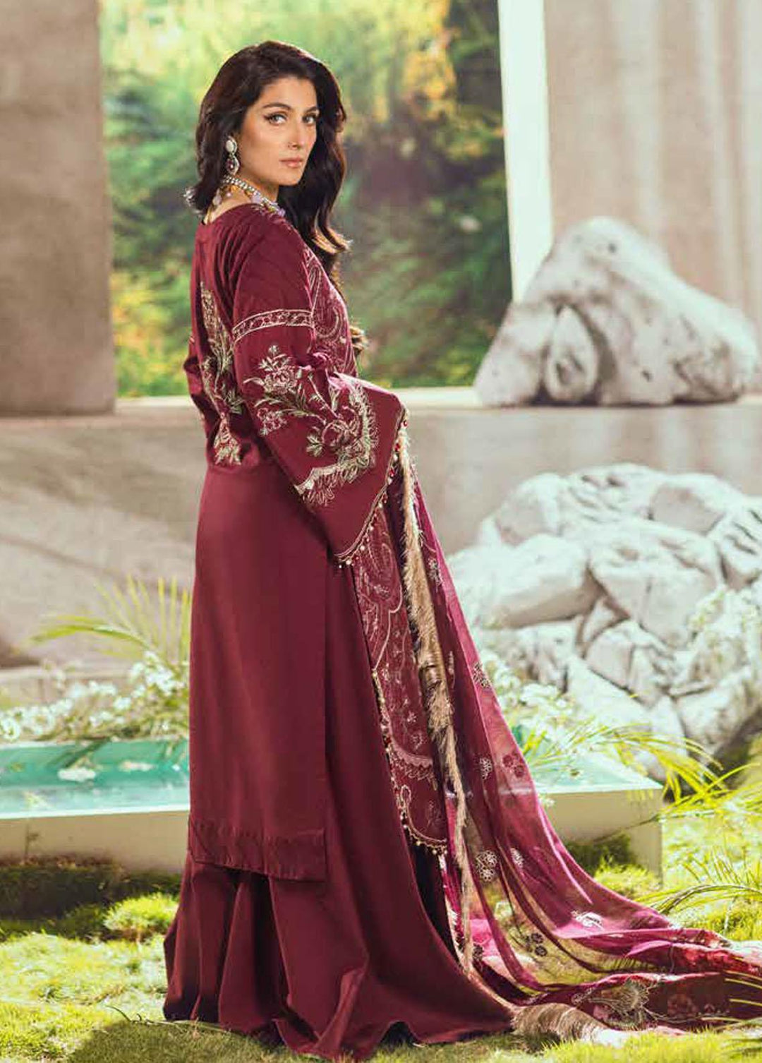 Mahiymaan by Al Zohaib Embroidered Lawn Suits Unstitched 3 Piece MAH23L M02 ETHEREAL BOUQUET - Summer Collection