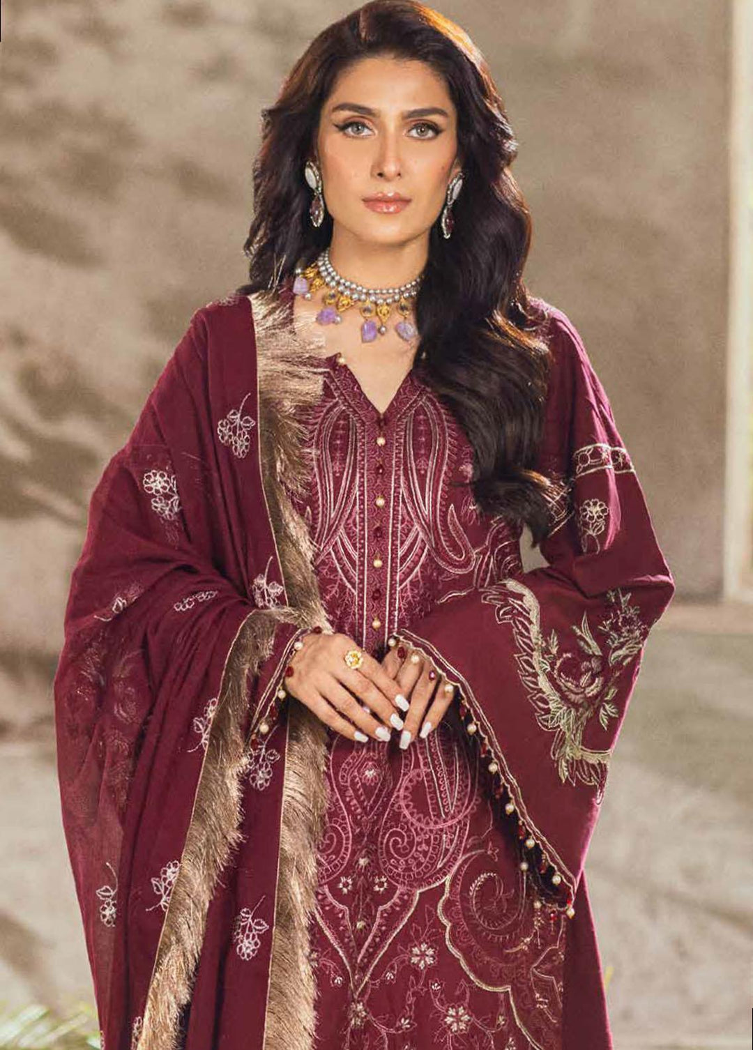 Mahiymaan by Al Zohaib Embroidered Lawn Suits Unstitched 3 Piece MAH23L M02 ETHEREAL BOUQUET - Summer Collection