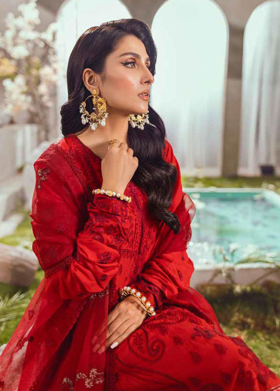 Mahiymaan by Al Zohaib Embroidered Lawn Suits Unstitched 3 Piece MAH23L M06 RADIANT BLOSSOMS - Summer Collection