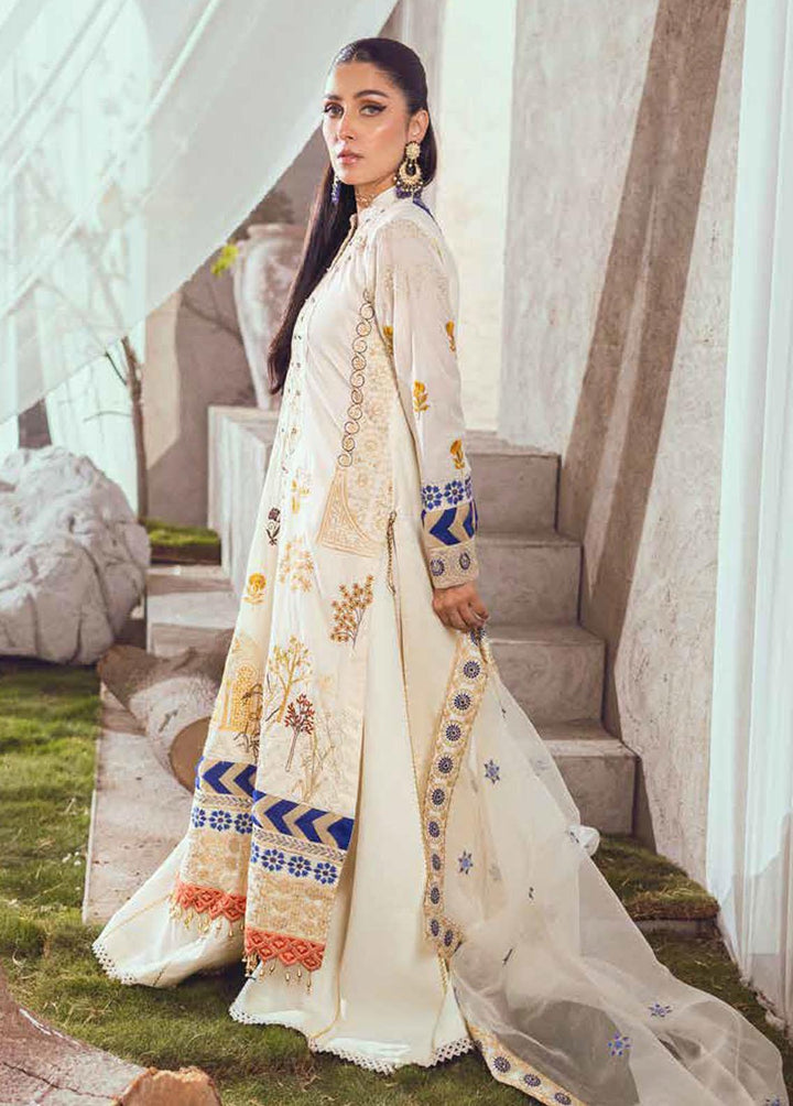 Mahiymaan by Al Zohaib Embroidered Lawn Suits Unstitched 3 Piece MAH23L M07 GRACEFUL PETALS - Summer Collection