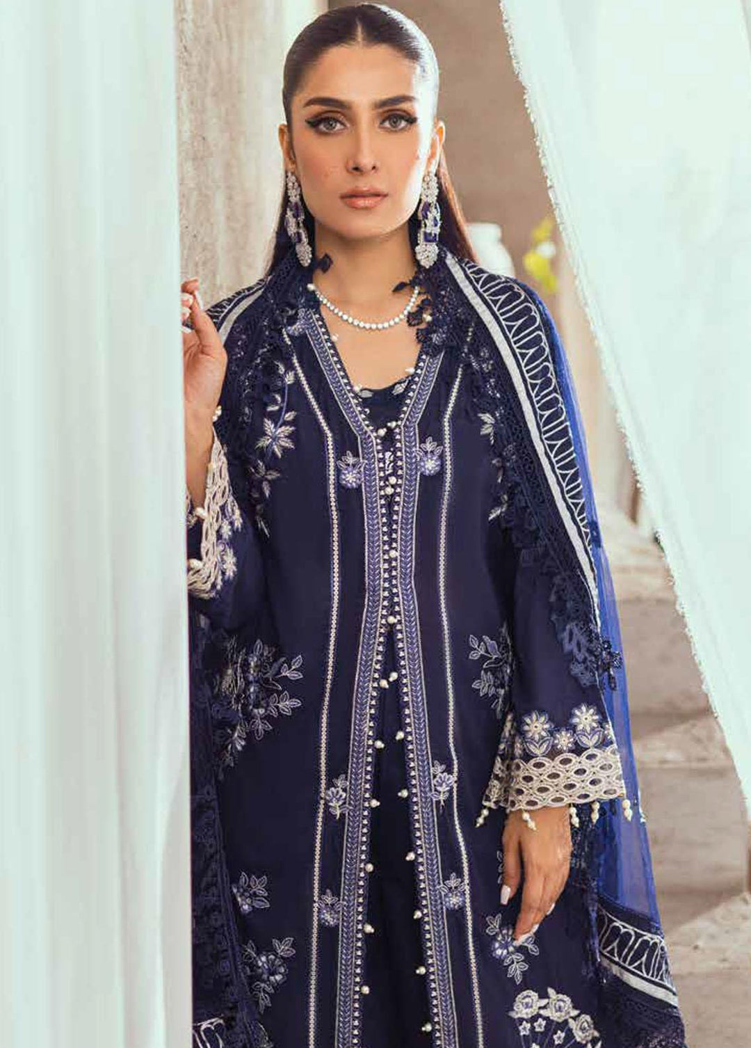 Mahiymaan by Al Zohaib Embroidered Lawn Suits Unstitched 3 Piece MAH23L M08 OPULENT GARDENIA - Summer Collection