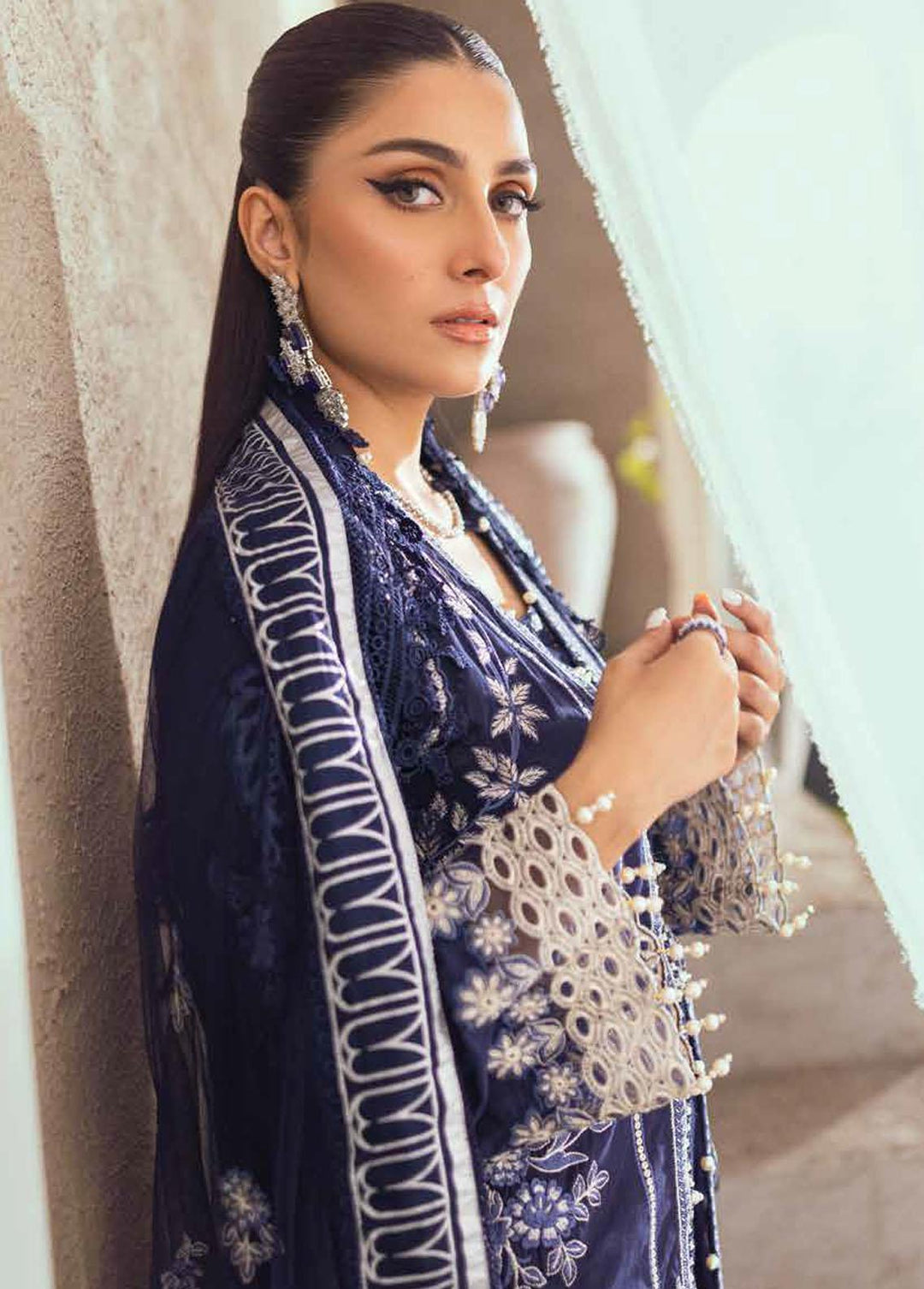 Mahiymaan by Al Zohaib Embroidered Lawn Suits Unstitched 3 Piece MAH23L M08 OPULENT GARDENIA - Summer Collection