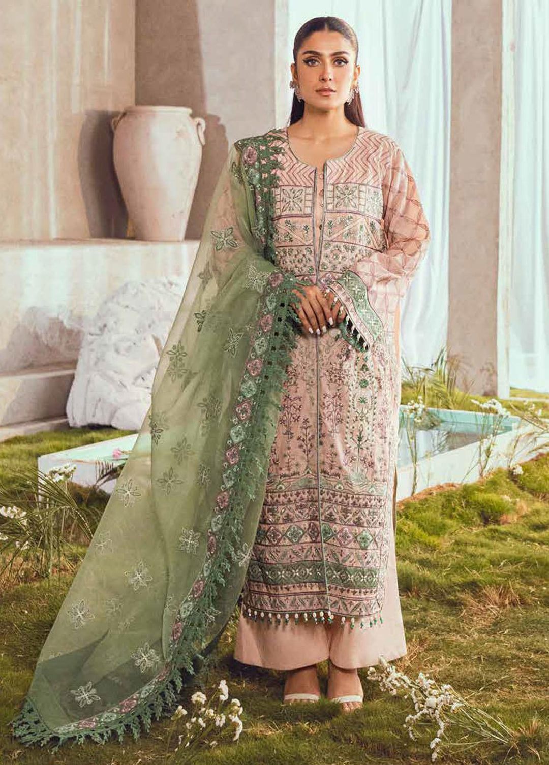 Mahiymaan by Al Zohaib Embroidered Lawn Suits Unstitched 3 Piece MAH23L M09 GARDEN SYMPHONY - Summer Collection