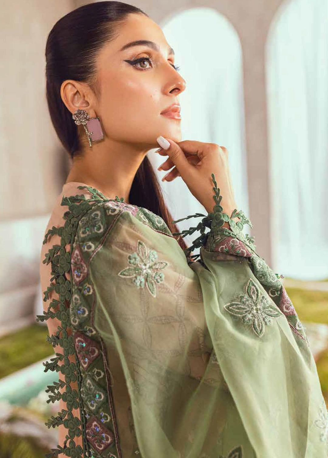 Mahiymaan by Al Zohaib Embroidered Lawn Suits Unstitched 3 Piece MAH23L M09 GARDEN SYMPHONY - Summer Collection