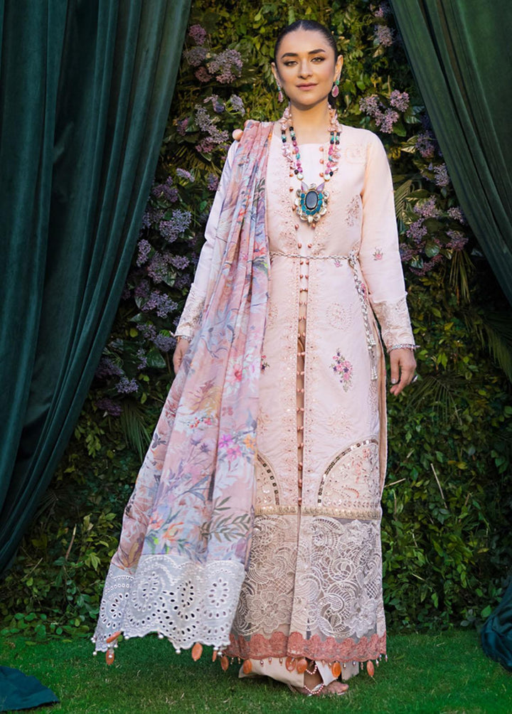 Mahiymaan By Al Zohaib Embroidered Lawn Suits Unstitched 3 Piece MAH23LE D-02 - Luxury Eid Collection
