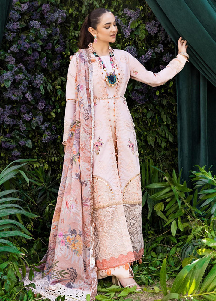 Mahiymaan By Al Zohaib Embroidered Lawn Suits Unstitched 3 Piece MAH23LE D-02 - Luxury Eid Collection