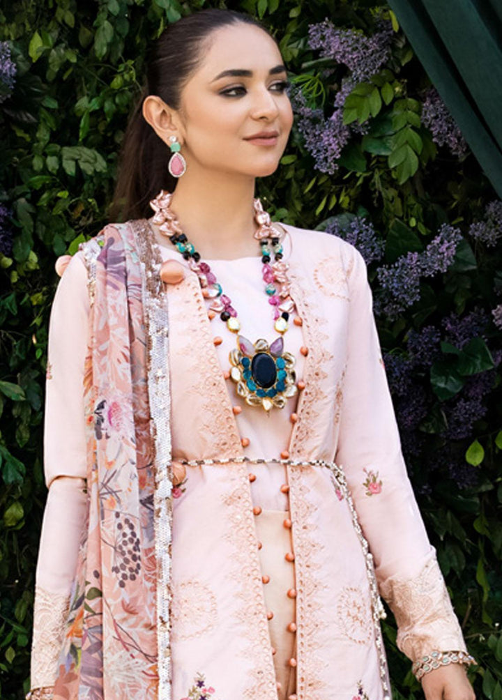 Mahiymaan By Al Zohaib Embroidered Lawn Suits Unstitched 3 Piece MAH23LE D-02 - Luxury Eid Collection